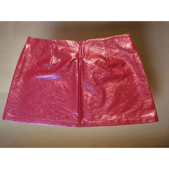 Beige Botany Ruby & Jenna Shiny Red Faux Leather Mini Skirt - Picture 2 of 3